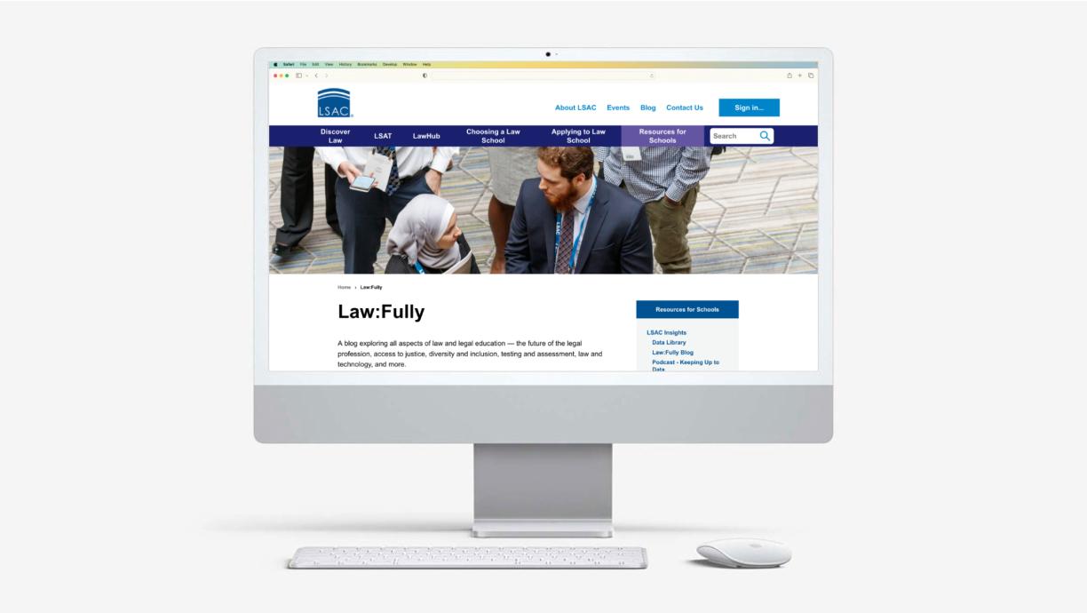 LSAC website on a desktop monitor